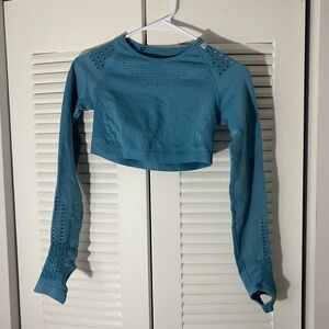Gymshark Teal Long Sleeve Crop Top